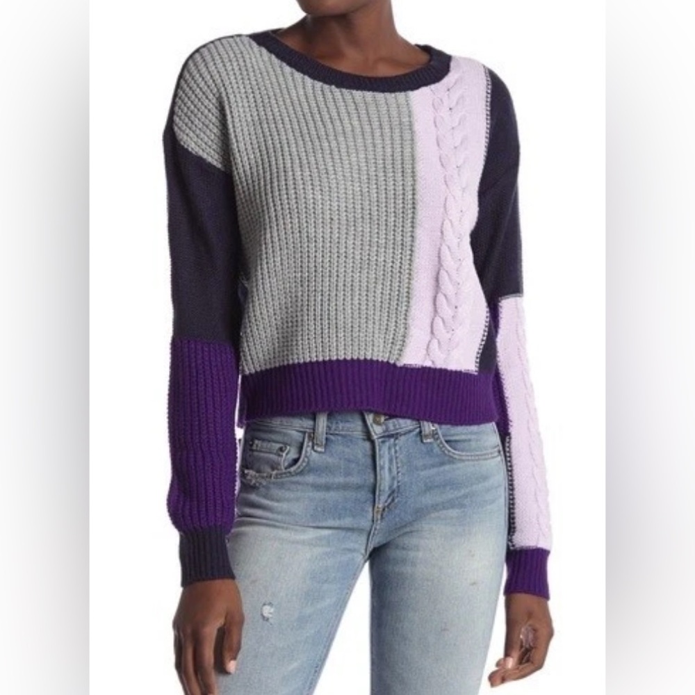 Ten Sixty Sherman Patchwork Cable Knit Sweater | … - image 1